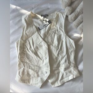 Steve Madden linen vest top white